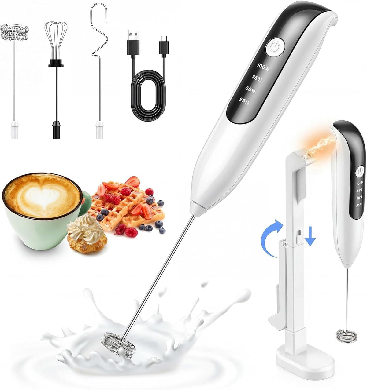 Electric Whisk Milk Foamer, Electric Whisk Foam Maker