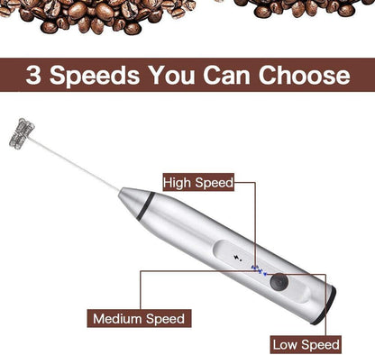 Electric Whisk Milk Frother with 2 Whisks