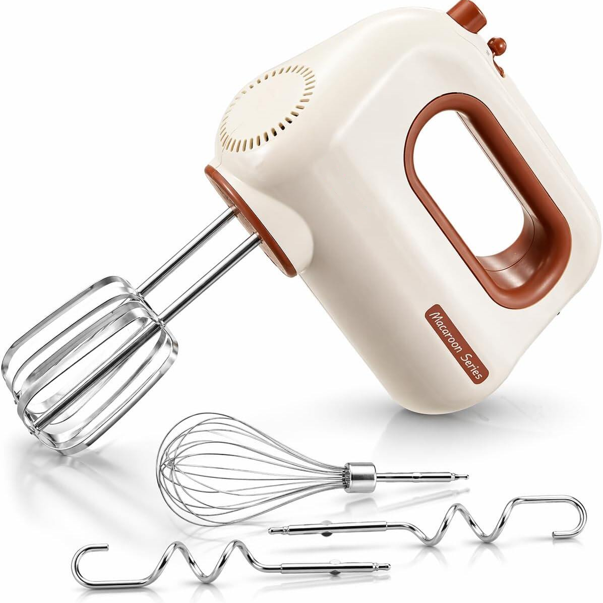300W Compact Lightweight Electric Hand Mixer, with Powerful Quiet DC Motor