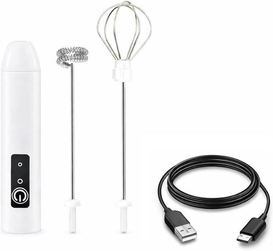Milk Frother Handheld for Coffee – Electric Matcha Whisk & Drink Mixer