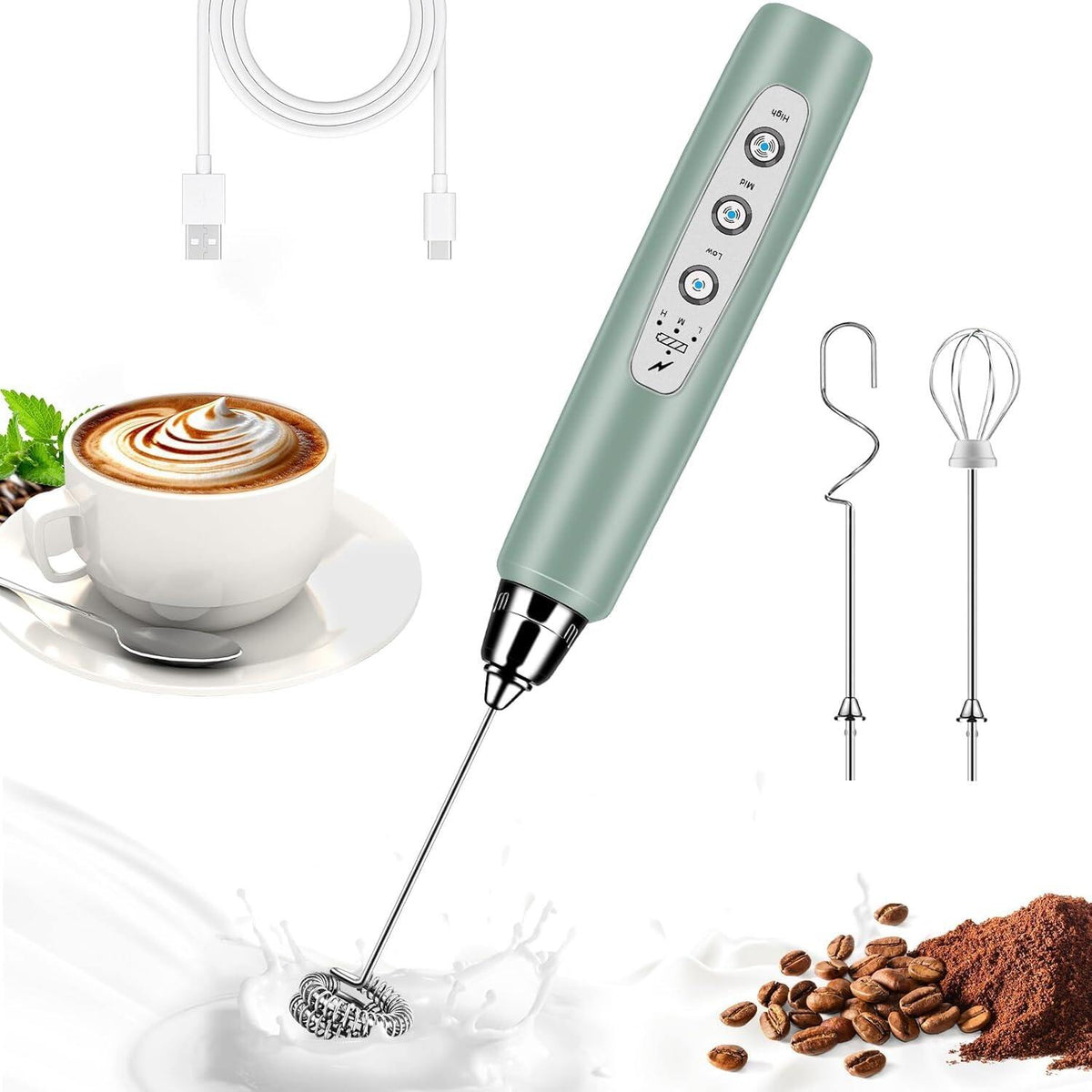 Milk Frother Handheld for Coffee
