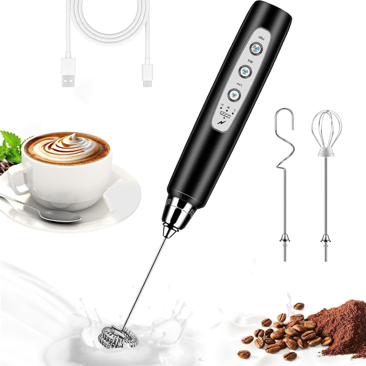 Milk Frother Handheld for Coffee