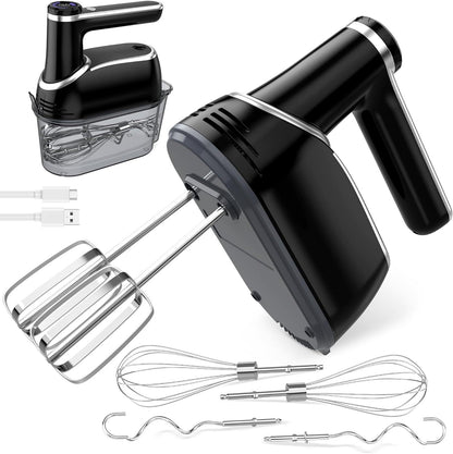 Cordless Electric Hand Mixer, 7 Speed Rechargeable Wireless Handheld Mixer