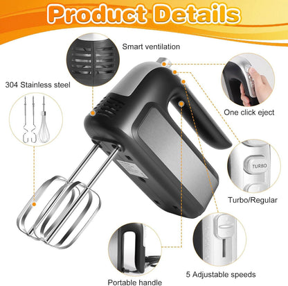 5-Speed 400W Hand Mixer Electric Handheld