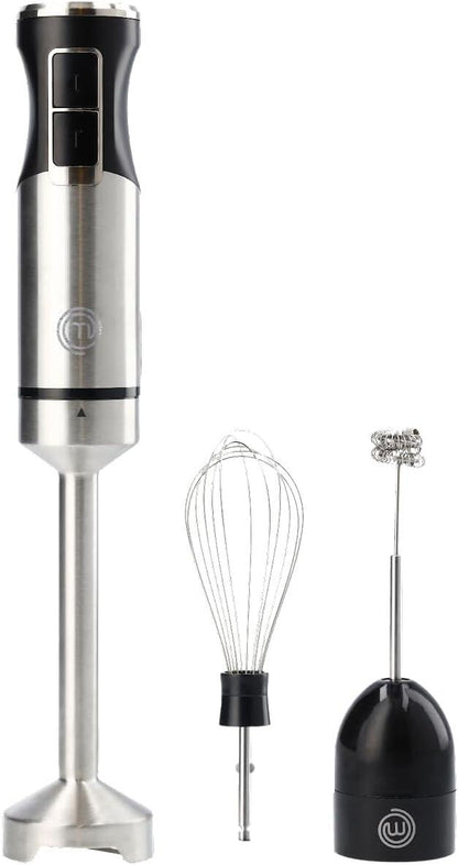 Immersion Blender Handheld with Electric Whisk & Milk Frother Attachments