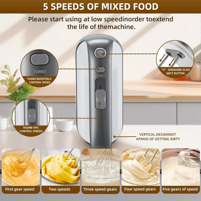 Hand Mixer with Turbo Boost - 5-Speed