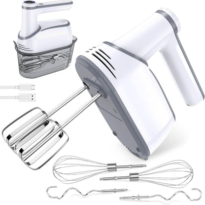 Cordless Electric Hand Mixer, 7 Speed Rechargeable Wireless Handheld Mixer