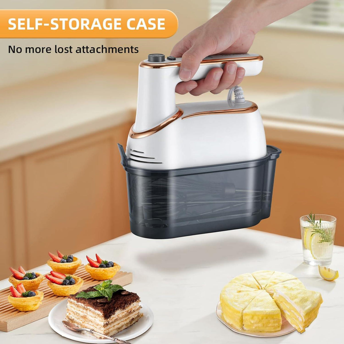 Hand Mixer, 5-Speed Electric with Turbo Boost