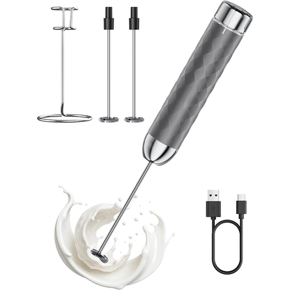 Rechargeable Milk Frother with Stepless Speed Control