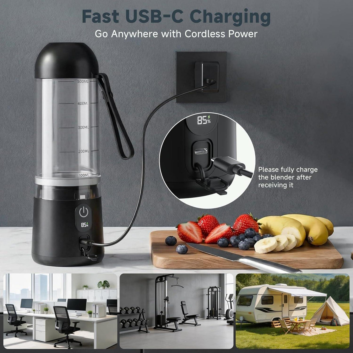 Portable Blender, Personal Size Smoothie Blender