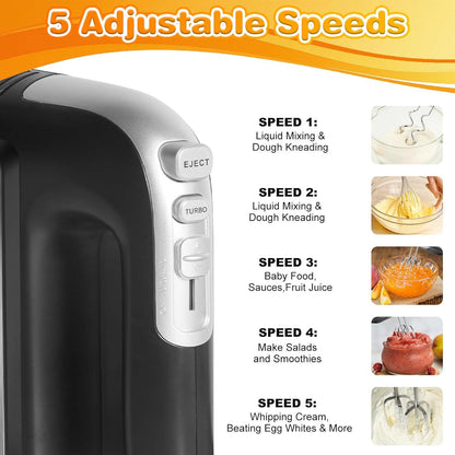 5-Speed 400W Hand Mixer Electric Handheld